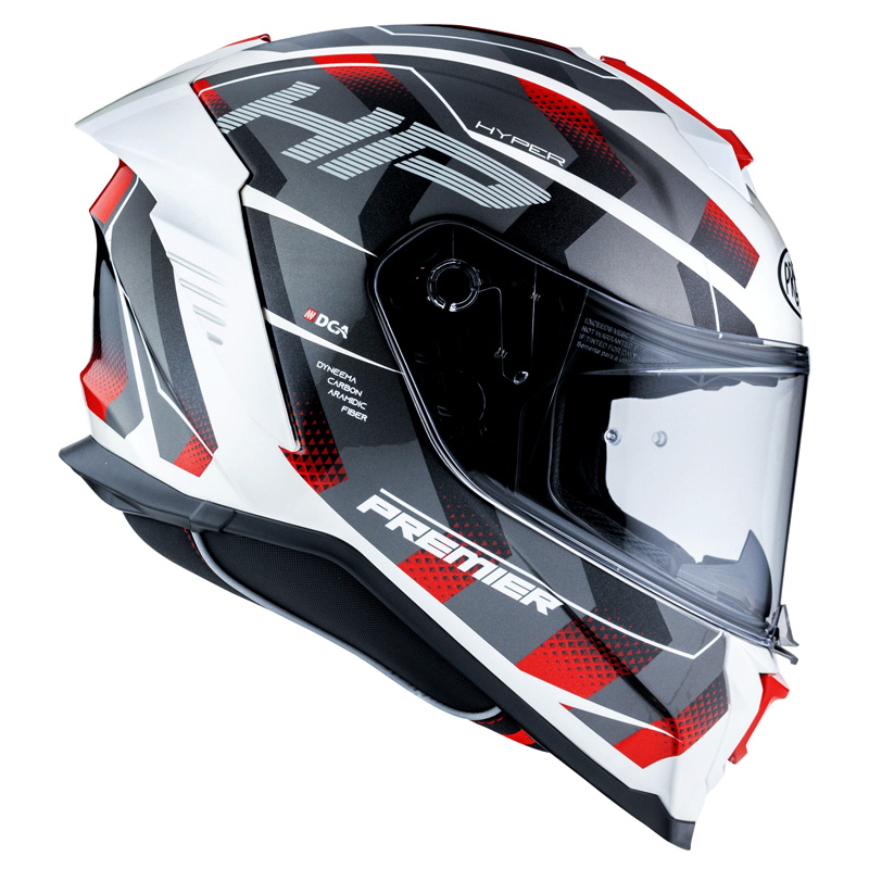 Fibra Casco Premier Hyper Hp 2 Rosso Bianco Grigio 7 Fibra Casco Premier Hyper Hp 2 Rosso Bianco Grigio - immagine 5